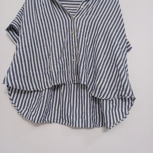 Madewell Navy and White Striped Blouse